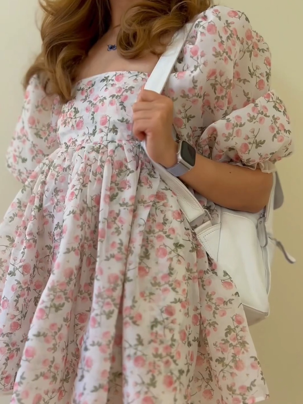 Floral Puff-Sleeve dress - double sided